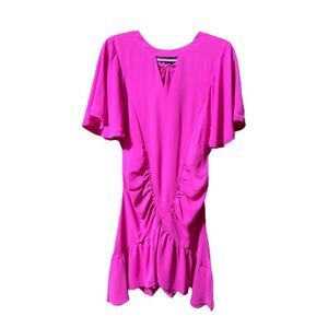 NWT Le Superbe Waikiki ruched bright pink mini dress size 2